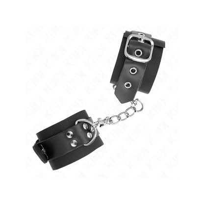 Muñequeras De Nylon Negro Con Correa Cuero Negro Ajustable 19-29 Cm X 5.1 Cm