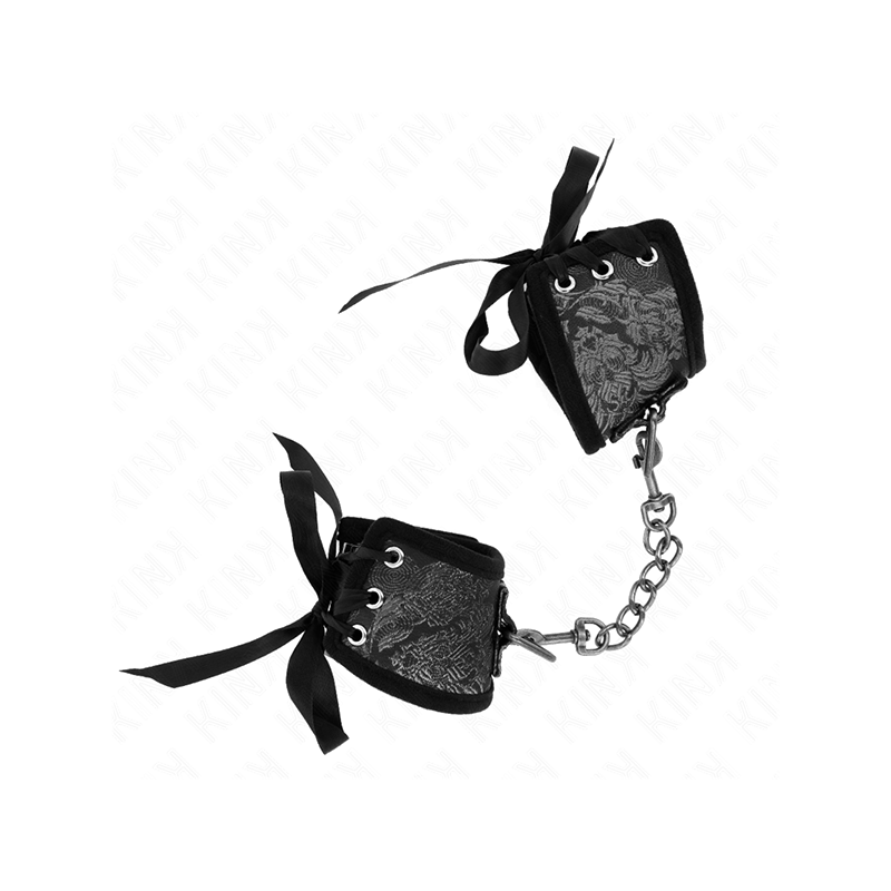Muñequeras Diseño Escándalo Negro Detalle Lazo 24.5 Cm X 6.5 Cm