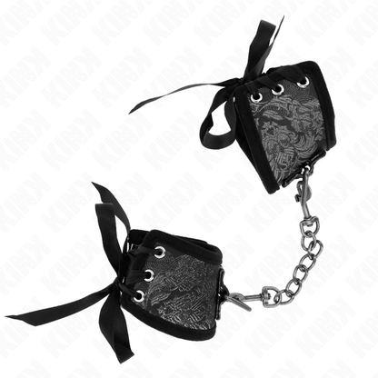 Muñequeras Diseño Escándalo Negro Detalle Lazo 24.5 Cm X 6.5 Cm