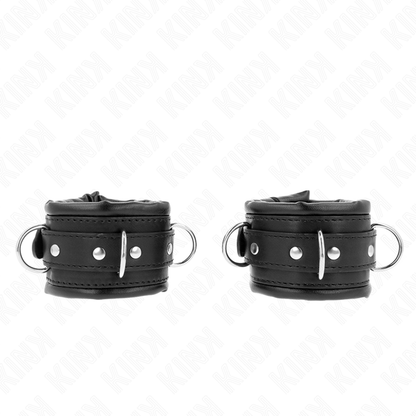 Muñequeras Estilo Heavy Forro Negro Ajustable 20-30 Cm X 6 Cm