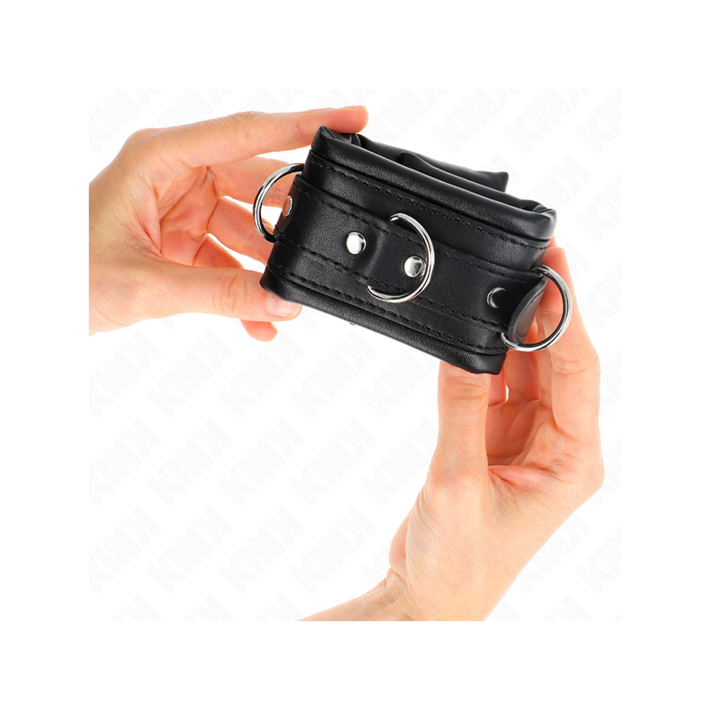 Muñequeras Estilo Heavy Forro Negro Ajustable 20-30 Cm X 6 Cm