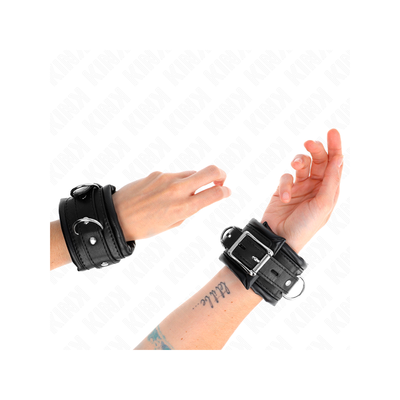Muñequeras Estilo Heavy Forro Negro Ajustable 20-30 Cm X 6 Cm