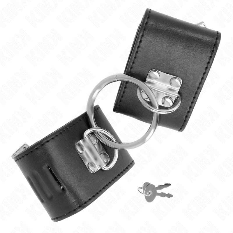 Muñequeras Fijas Con Anilla Y Cierre Candado Negro Ajustable 16-23 Cm X 5.5 Cm