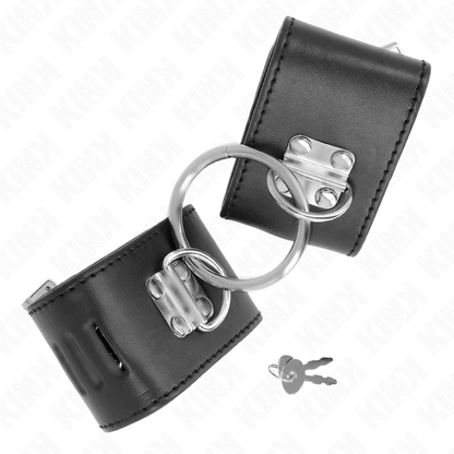 Muñequeras Fijas Con Anilla Y Cierre Candado Negro Ajustable 16-23 Cm X 5.5 Cm