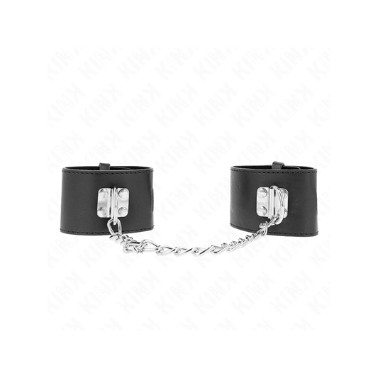 Muñequeras Fijas Con Cadena 30 Cm Y Cierre Candado Negro Ajustable 16-23 Cm X 5.5 Cm