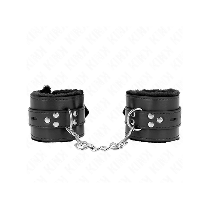 Muñequeras Forradas Con Agujeros Cuadrados Negro Y Correa Negro Ajustable 17-29 Cm X 6 Cm