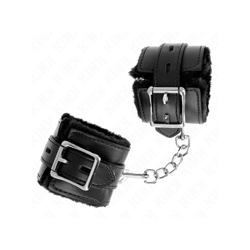 Muñequeras Forradas Con Agujeros Cuadrados Negro Y Correa Negro Ajustable 17-29 Cm X 6 Cm