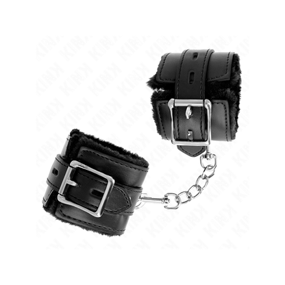 Muñequeras Forradas Con Agujeros Cuadrados Negro Y Correa Negro Ajustable 17-29 Cm X 6 Cm