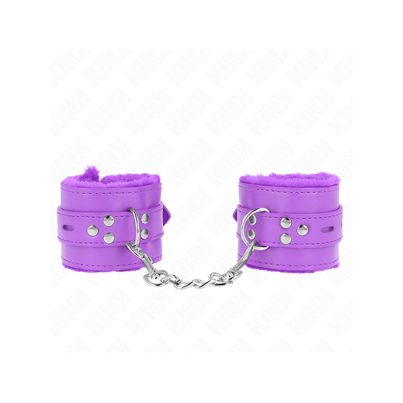 Muñequeras Forradas Con Agujeros Cuadrados Violeta Y Correa Violeta Ajustable 17-29 Cm X 6 Cm