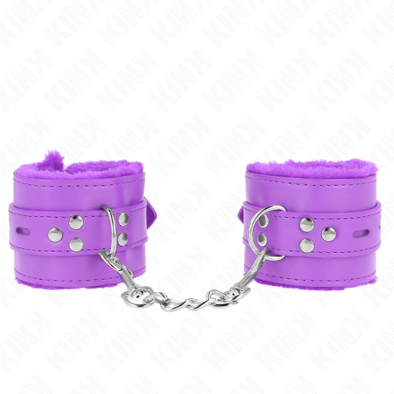 Muñequeras Forradas Con Agujeros Cuadrados Violeta Y Correa Violeta Ajustable 17-29 Cm X 6 Cm