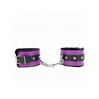 Muñequeras Forradas Premium Negro Con Correa Violeta / Negro Ajustable 17-29 Cm X 6 Cm