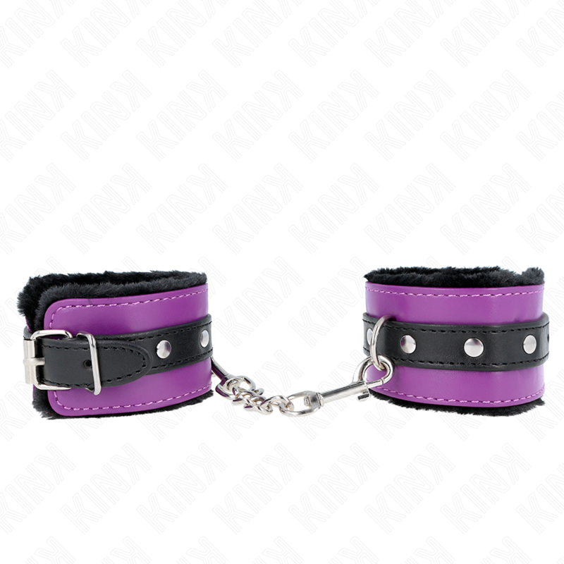 Muñequeras Forradas Premium Negro Con Correa Violeta / Negro Ajustable 17-29 Cm X 6 Cm