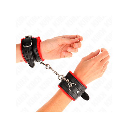 Muñequeras Forradas Premium Rojo Con Correa Negro Ajustable 17-29 Cm X 6 Cm