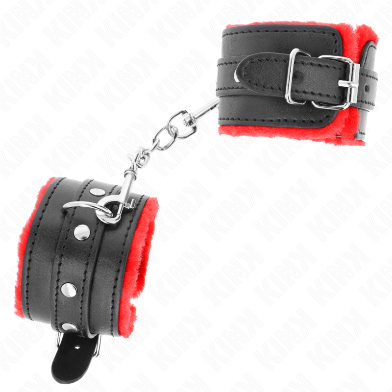 Muñequeras Forradas Premium Rojo Con Correa Negro Ajustable 17-29 Cm X 6 Cm