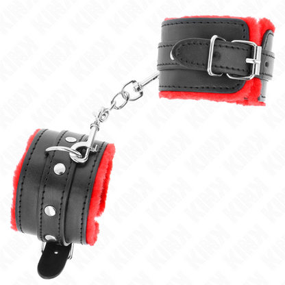 Muñequeras Forradas Premium Rojo Con Correa Negro Ajustable 17-29 Cm X 6 Cm