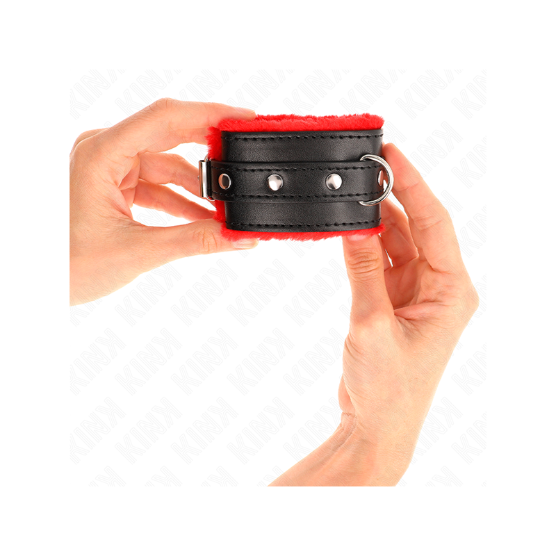 Muñequeras Forradas Premium Rojo Con Correa Negro Ajustable 17-29 Cm X 6 Cm