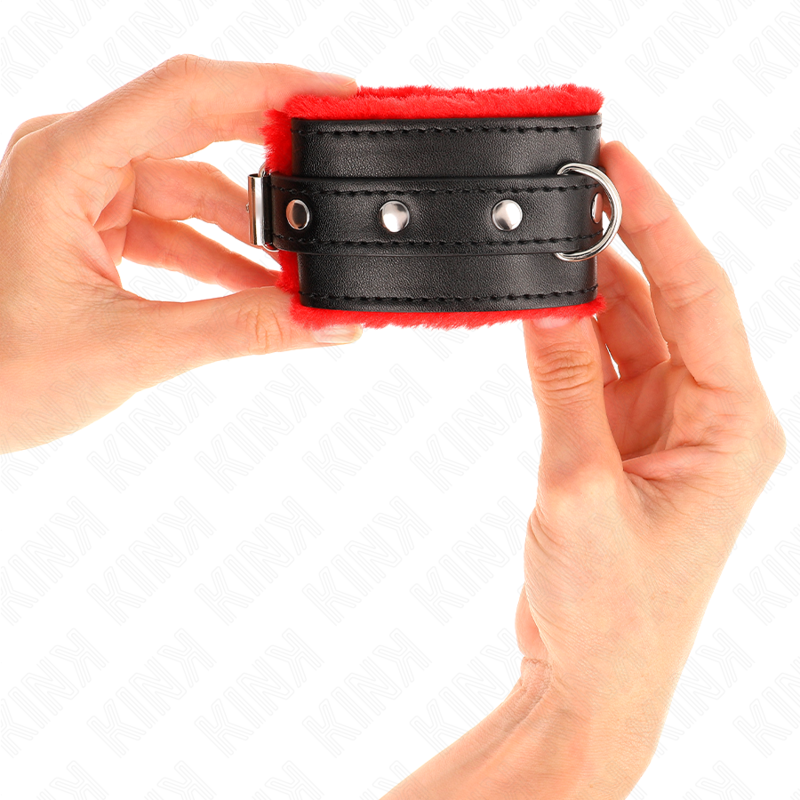 Muñequeras Forradas Premium Rojo Con Correa Negro Ajustable 17-29 Cm X 6 Cm