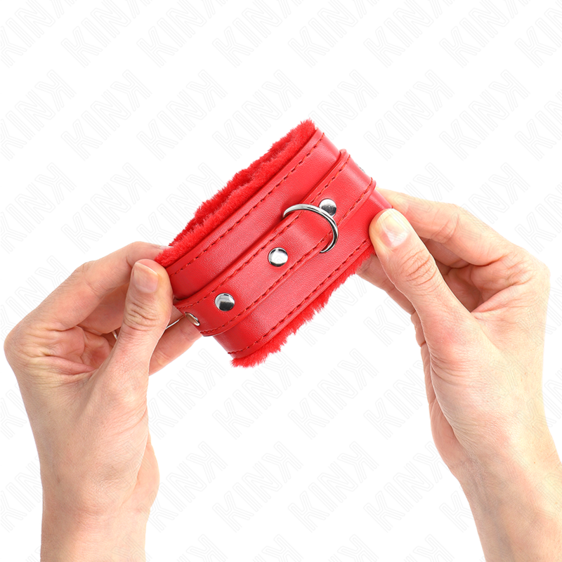 Muñequeras Forradas Premium Rojo Con Correa Rojo Ajustable 17-29 Cm X 6 Cm