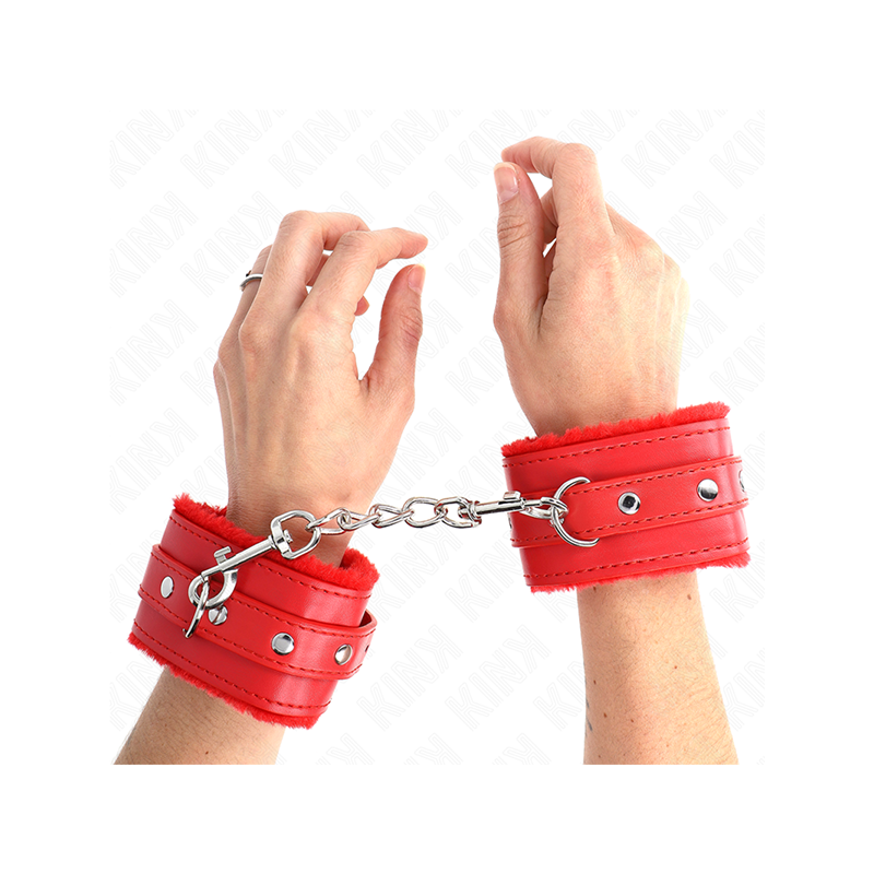 Muñequeras Forradas Premium Rojo Con Correa Rojo Ajustable 17-29 Cm X 6 Cm
