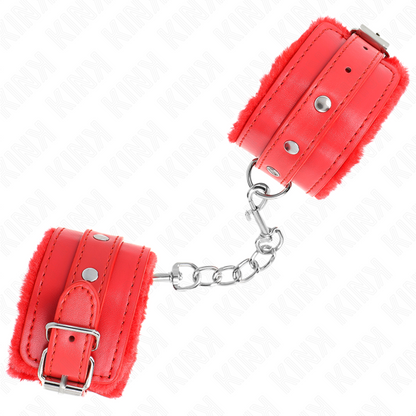 Muñequeras Forradas Premium Rojo Con Correa Rojo Ajustable 17-29 Cm X 6 Cm