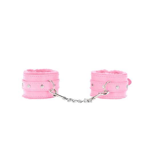 Muñequeras Forradas Premium Rosa Con Correa Rosa Ajustable 17-29 Cm X 6 Cm