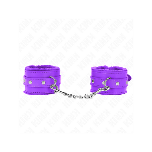 Muñequeras Forradas Premium Violeta Con Correa Violeta Ajustable 17-29 Cm X 6 Cm