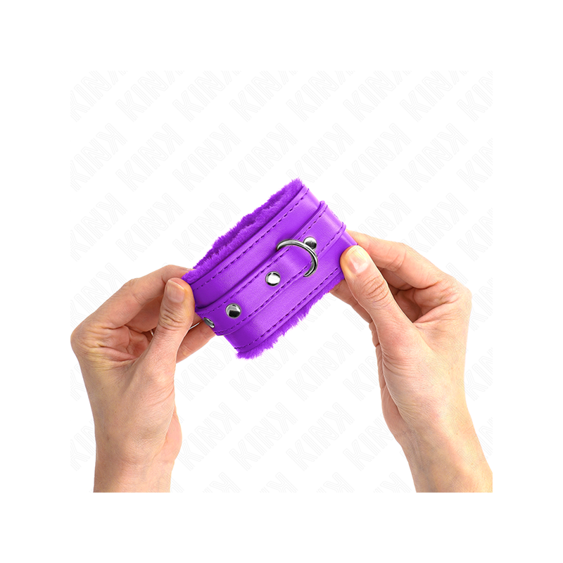 Muñequeras Forradas Premium Violeta Con Correa Violeta Ajustable 17-29 Cm X 6 Cm
