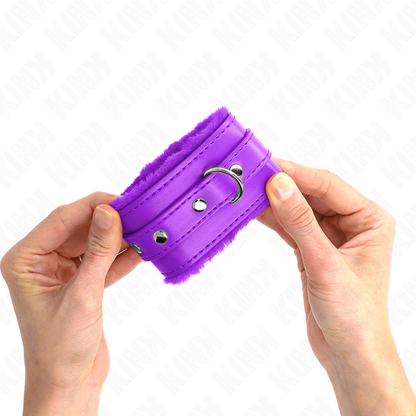 Muñequeras Forradas Premium Violeta Con Correa Violeta Ajustable 17-29 Cm X 6 Cm