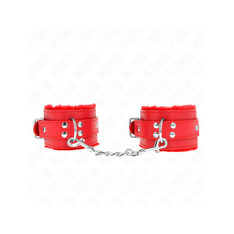Muñequeras Forradas Rojo Con Correa Rojo Ajustable 20-29 Cm X 5.5 Cm