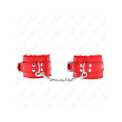Muñequeras Forradas Rojo Con Correa Rojo Ajustable 20-29 Cm X 5.5 Cm