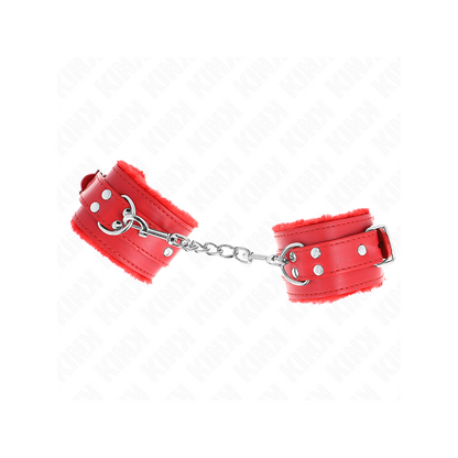 Muñequeras Forradas Rojo Con Correa Rojo Ajustable 20-29 Cm X 5.5 Cm