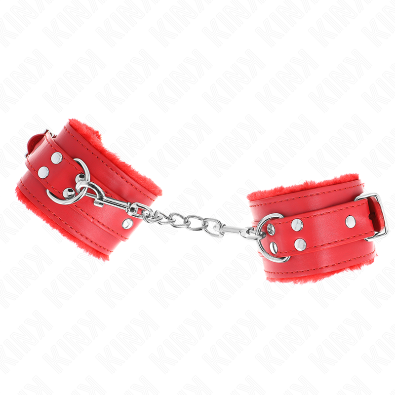 Muñequeras Forradas Rojo Con Correa Rojo Ajustable 20-29 Cm X 5.5 Cm