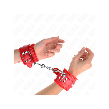 Muñequeras Forradas Rojo Con Correa Rojo Ajustable 20-29 Cm X 5.5 Cm