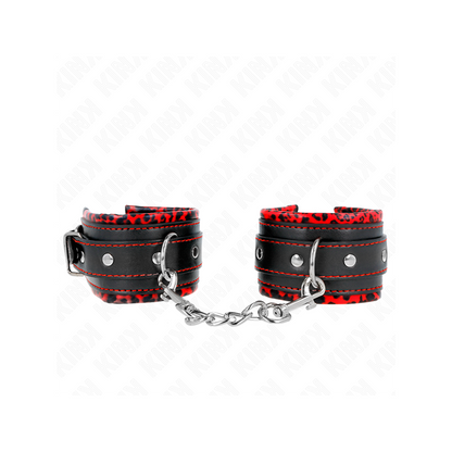Muñequeras Forradas Rojo / Negro Ajustable 17-29 Cm X 6 Cm