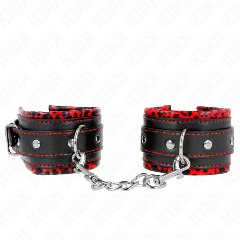 Muñequeras Forradas Rojo / Negro Ajustable 17-29 Cm X 6 Cm