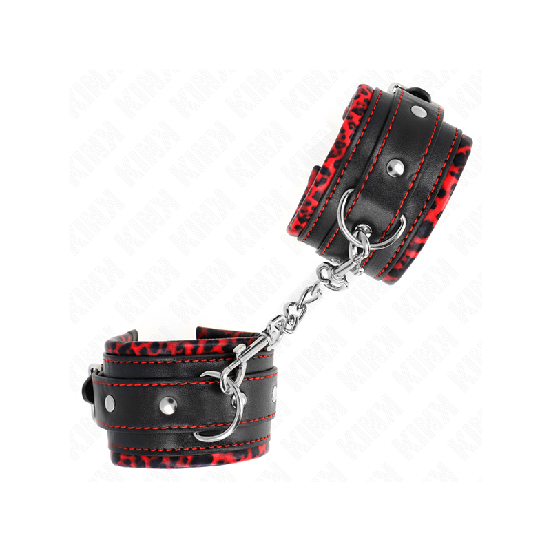 Muñequeras Forradas Rojo / Negro Ajustable 17-29 Cm X 6 Cm