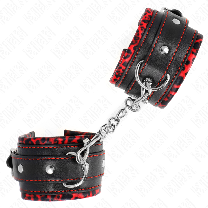 Muñequeras Forradas Rojo / Negro Ajustable 17-29 Cm X 6 Cm