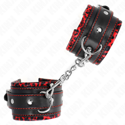 Muñequeras Forradas Rojo / Negro Ajustable 17-29 Cm X 6 Cm