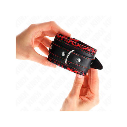 Muñequeras Forradas Rojo / Negro Ajustable 17-29 Cm X 6 Cm