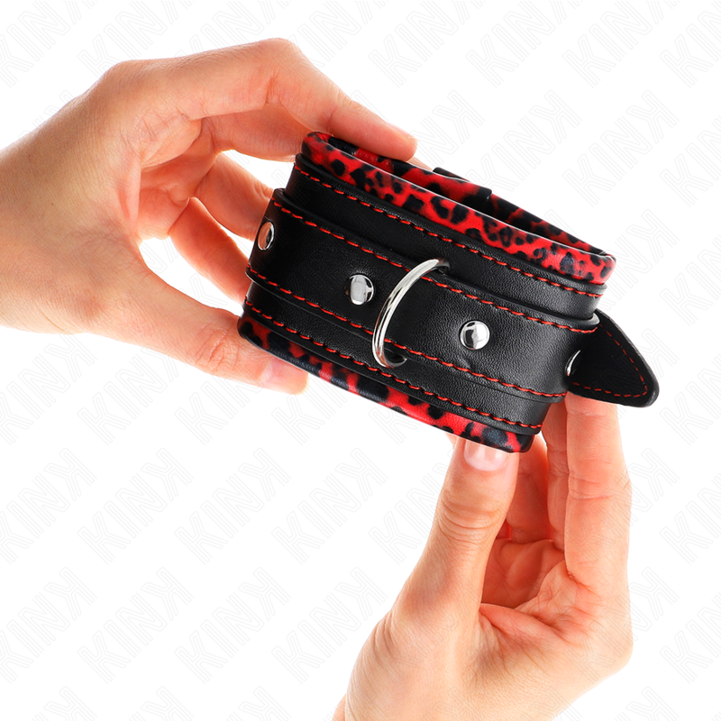 Muñequeras Forradas Rojo / Negro Ajustable 17-29 Cm X 6 Cm