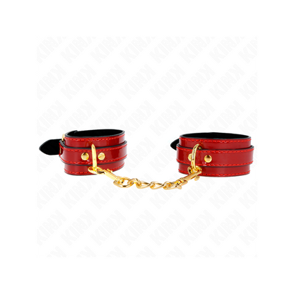 Muñequeras Joanna Angel Rojo Ajustable Con Cadena Dorado 16.5-26 Cm X 4 Cm