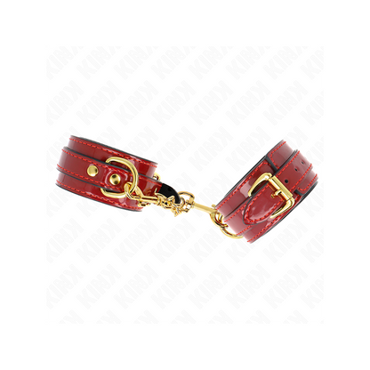 Muñequeras Joanna Angel Rojo Ajustable Con Cadena Dorado 16.5-26 Cm X 4 Cm