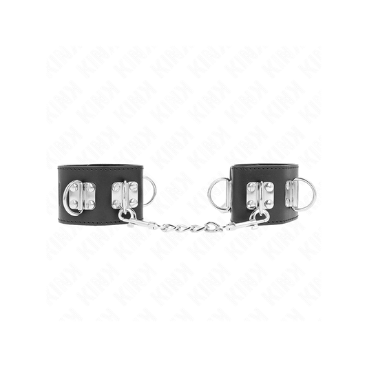 Muñequeras Multiposición Con Cierre Candado Negro Ajustable 16-23 Cm X 5.5 Cm
