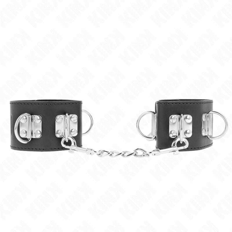 Muñequeras Multiposición Con Cierre Candado Negro Ajustable 16-23 Cm X 5.5 Cm