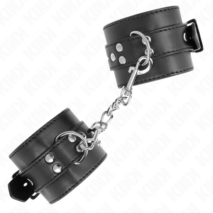 Muñequeras Negro Con Correa Negro Ajustable 17-28 Cm X 6 Cm