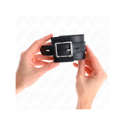 Muñequeras Negro Con Correa Negro Ajustable 17-28 Cm X 6 Cm