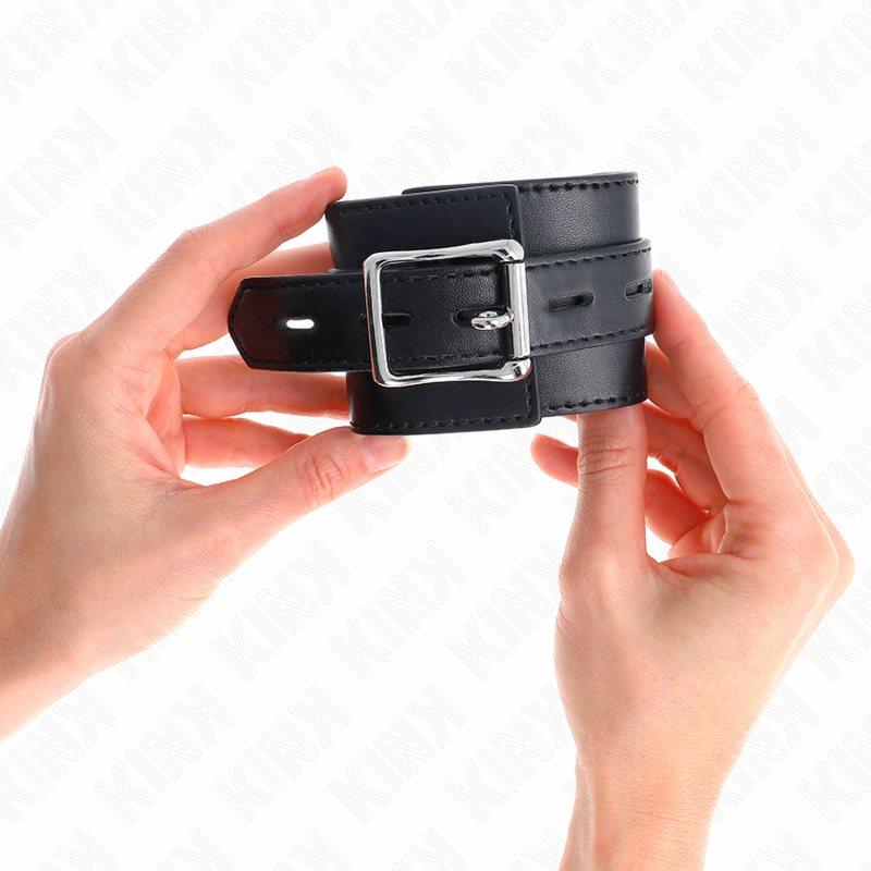 Muñequeras Negro Con Correa Negro Ajustable 17-28 Cm X 6 Cm