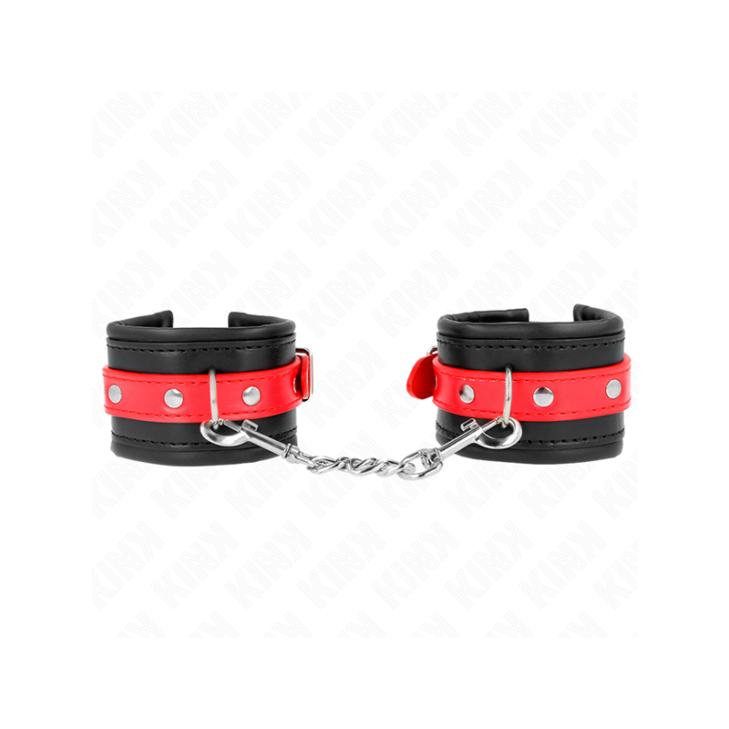 Muñequeras Negro Con Correa Rojo Ajustable 17-28 Cm X 6 Cm