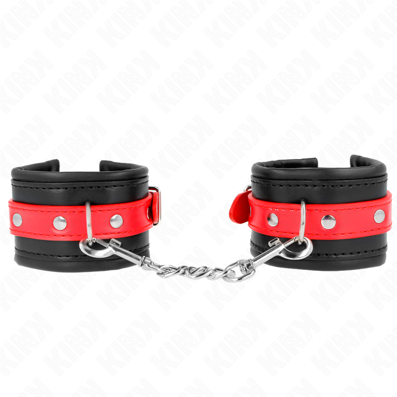 Muñequeras Negro Con Correa Rojo Ajustable 17-28 Cm X 6 Cm