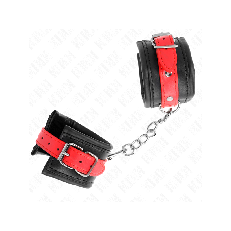 Muñequeras Negro Con Correa Rojo Ajustable 17-28 Cm X 6 Cm